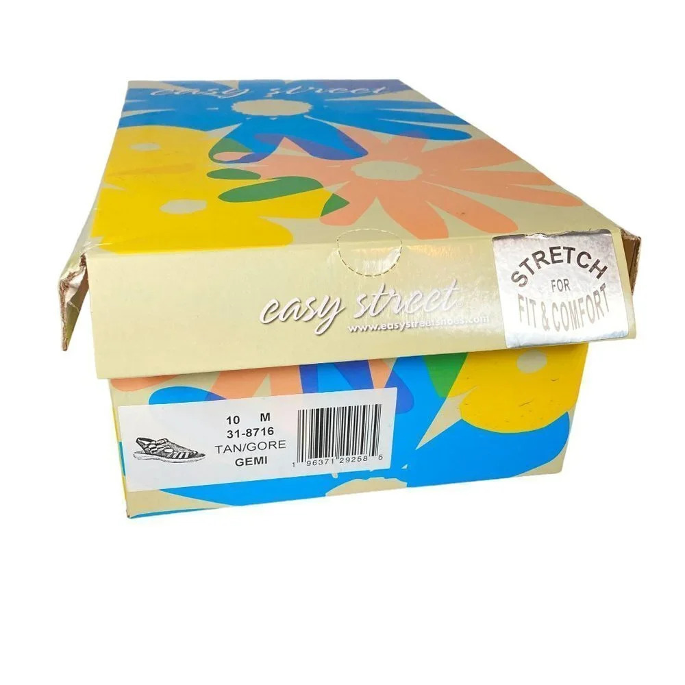 Easy Street Gemi Flat Tan Strappy Sandals, Size 10‎ Medium, New with Box - Picture 11 of 11